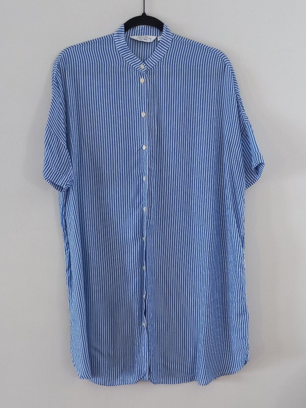 &OTHER STORIES long blue and white striped button down shirt